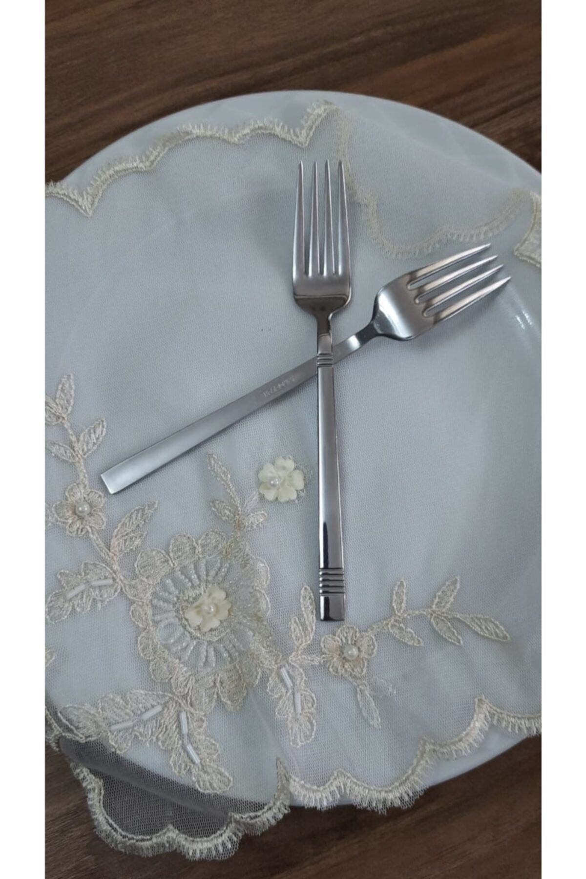 Kardelen 6 Pieces Turquoise Dessert Forks 3