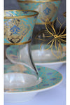 SAMSA Golden Green Pattern Embroidered Tea Set For 6 Persons Premium Porcelain 6