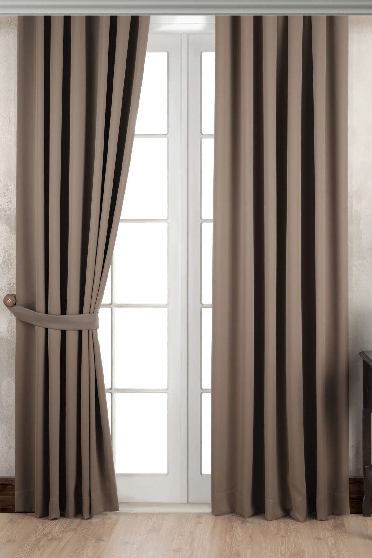 Selerteks Home Brown Blackout Sunproof Curtain 2