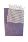 Peştanoz Peştemal, 100% Cotton, Checkered Design Purple, Beach Towel, Bath Towel 1