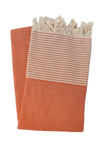 Peştanoz Peştemal, 100% Cotton, Checkered Pattern Orange, Beach Towel, Bath Towel 1