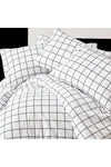 SNR HOME COLLECTION 2-Piece Zippered Cotton 50x70 White Checkered Pattern Pillowcase 2