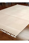 AVEN HOME Lux Non-Slip Tassel Corridor Kitchen Rug Cream Color 1