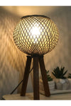 GÖKDAĞ GROUP Wooden Tripod Lamp with Jute Shade 3