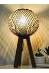 GÖKDAĞ GROUP Wooden Tripod Lamp with Jute Shade 7