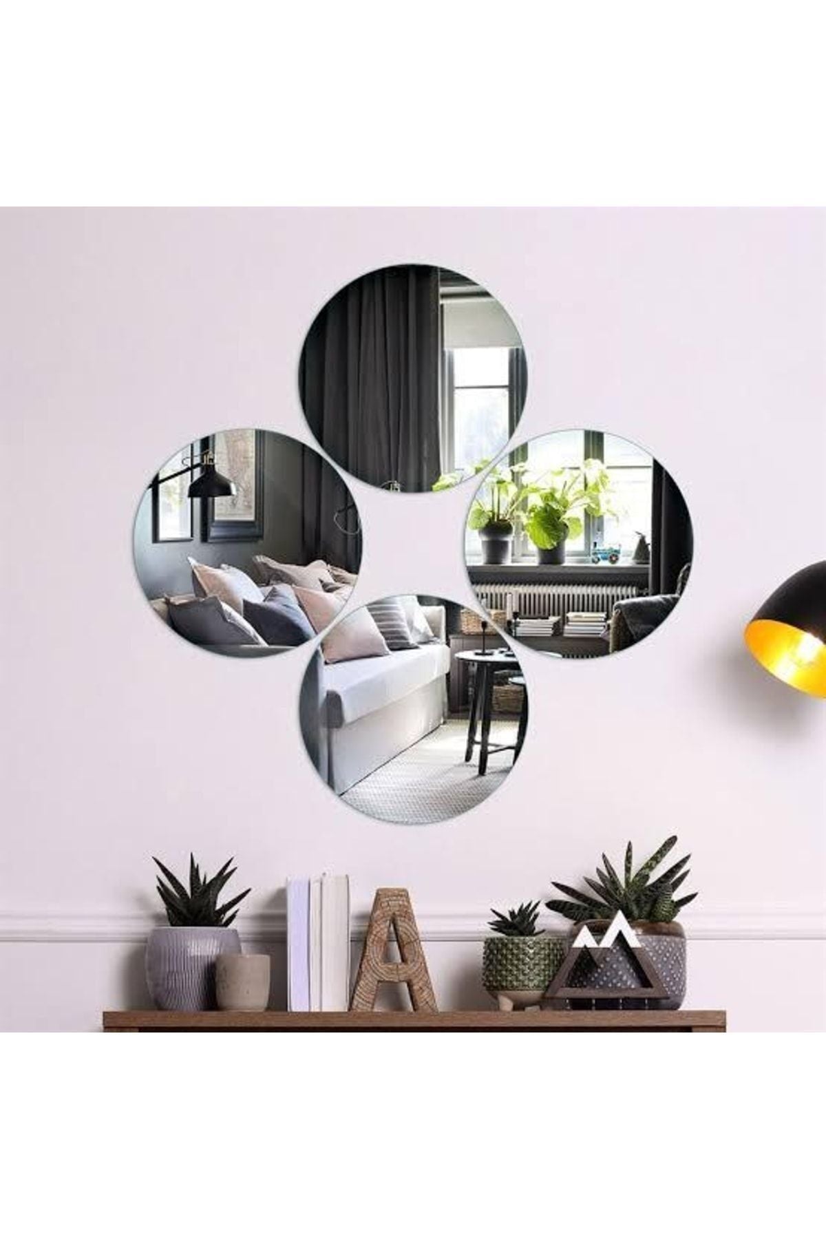 Ata Pleksi Decorative Round Silver Mirror Plexi Wall Decor (20x20cm) 5-Pack 3