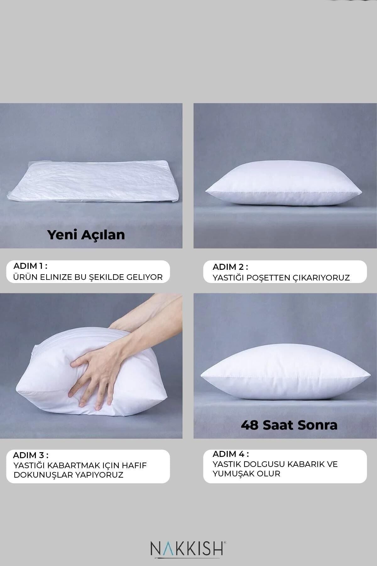 Nakkısh 4 Pieces Antiallergic Washable Silicone Pillow 3