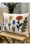 BUGI HOME COLLECTION Single Floral Punch Embroidered Decorative Premium Cushion Cover 2