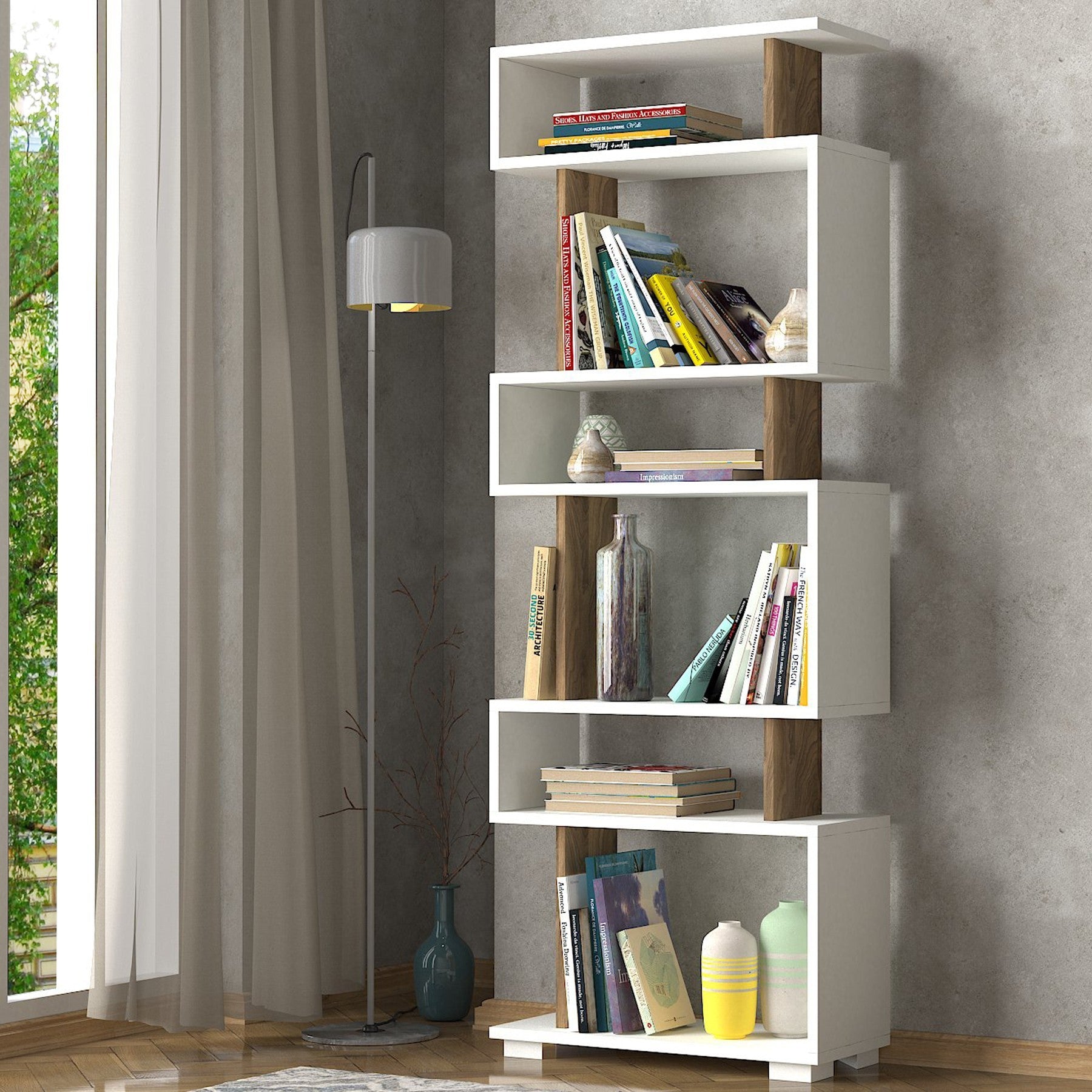 Bookshelf Blok - White, Walnut White
Walnut 745DCD3606 1