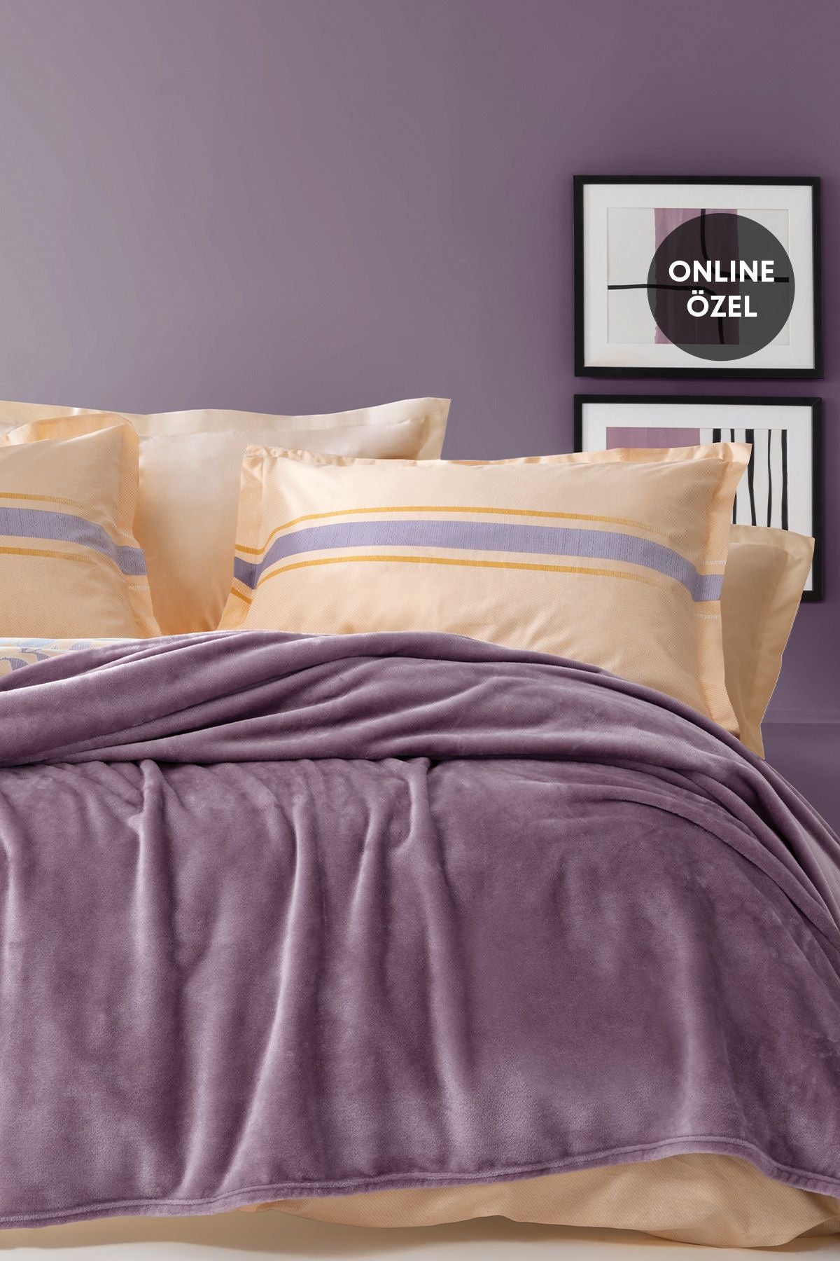 Yataş Olenna Double Wellsoft Blanket - Ash Purple 1