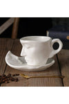 ARVALE Scandinavian Face-Shaped Mug Set 1 Piece 260 ml White - Coffee Mug Set 1