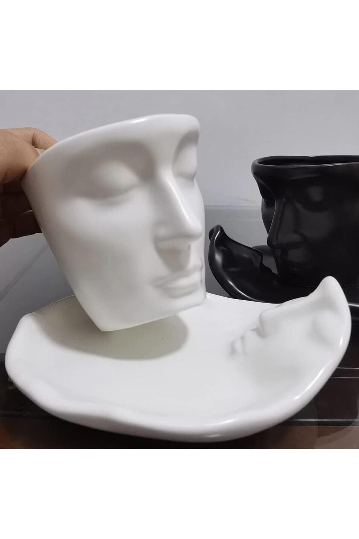 ARVALE Scandinavian Face-Shaped Mug Set 1 Piece 260 ml White - Coffee Mug Set 3