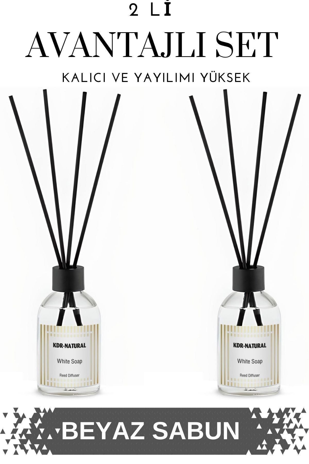 Kdr Natural 2-Pack White Soap Reed Diffuser 2x50ml 1