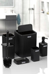 Okyanus Home Mina Black Striped Square Bathroom Set 2