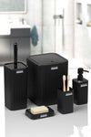 Okyanus Home Mina Black Striped Square Bathroom Set 3