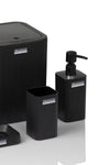 Okyanus Home Mina Black Striped Square Bathroom Set 4