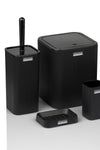 Okyanus Home Mina Black Striped Square Bathroom Set 5