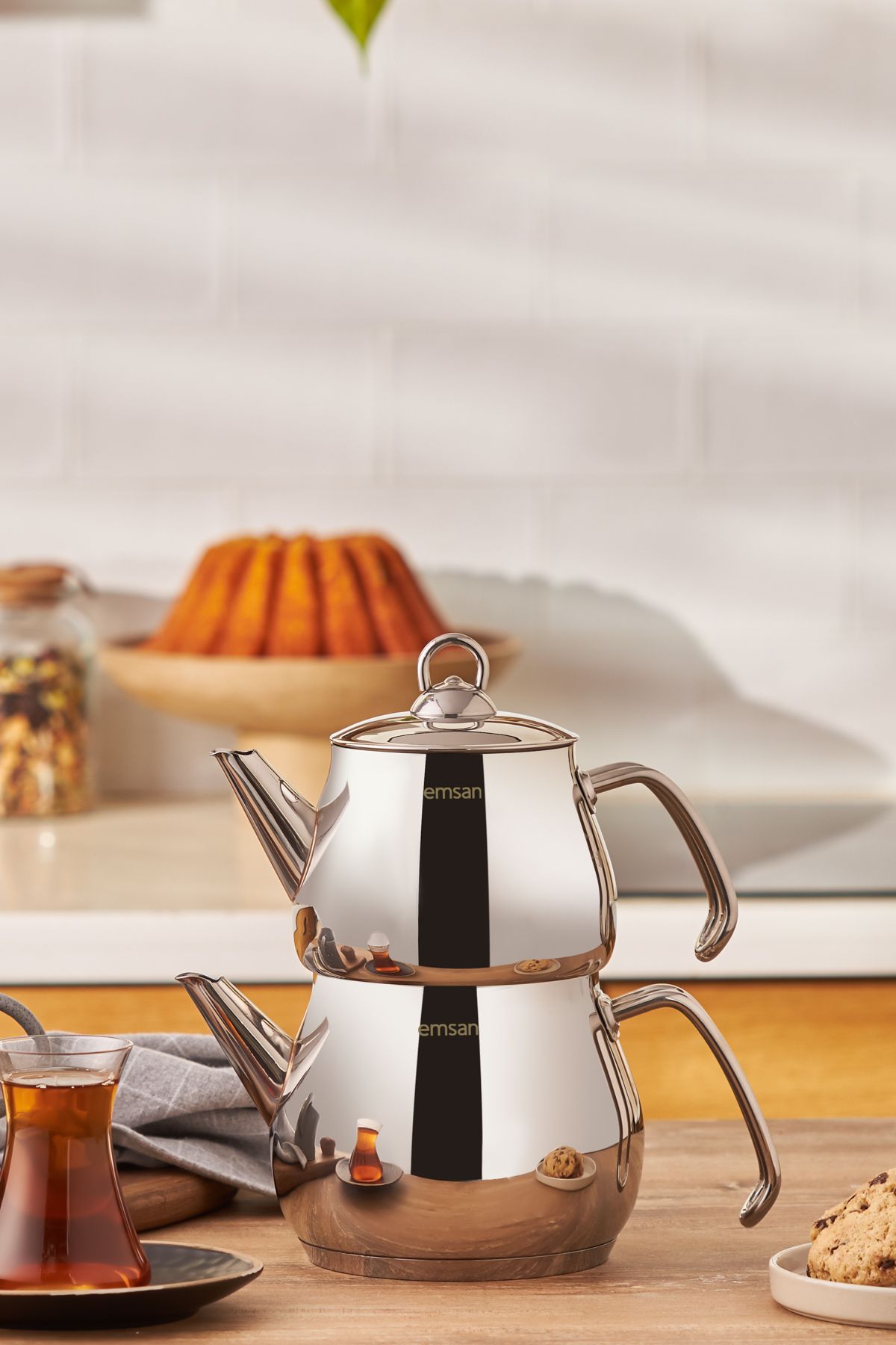 Emsan Dora Midi Tea Kettle Set Inox 1