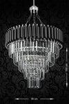 Avizemoda Palmira 55 Cm Luxury Chandelier with Crystal Stones - 5 Lights (Black-Chrome) 1