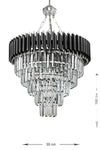 Avizemoda Palmira 55 Cm Luxury Chandelier with Crystal Stones - 5 Lights (Black-Chrome) 4