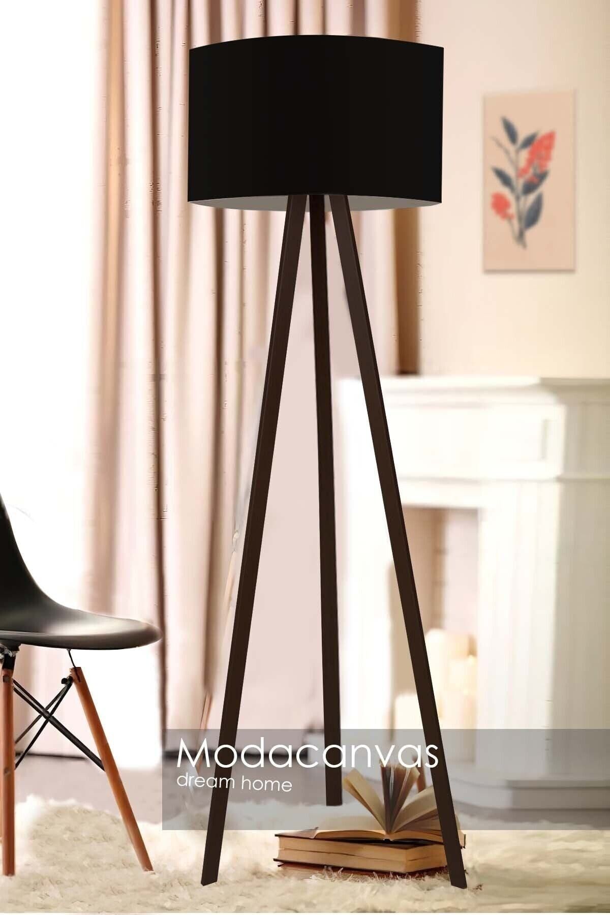 Modacanvas MDF Floor Lamp - Black/Brown 1