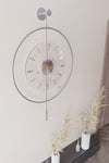 MetaQuartz Aksesuar Medium Size - Matte Gray Luxury Transparent Center Metal Decorative Glass Wall Clock 2