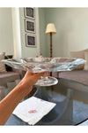 Paşabahçe Busayhome Nude Reflection Series Glass Crystal Pedestal Serving Plate, Presentation Plate, Serving Plate 32x9.6 Cm 5