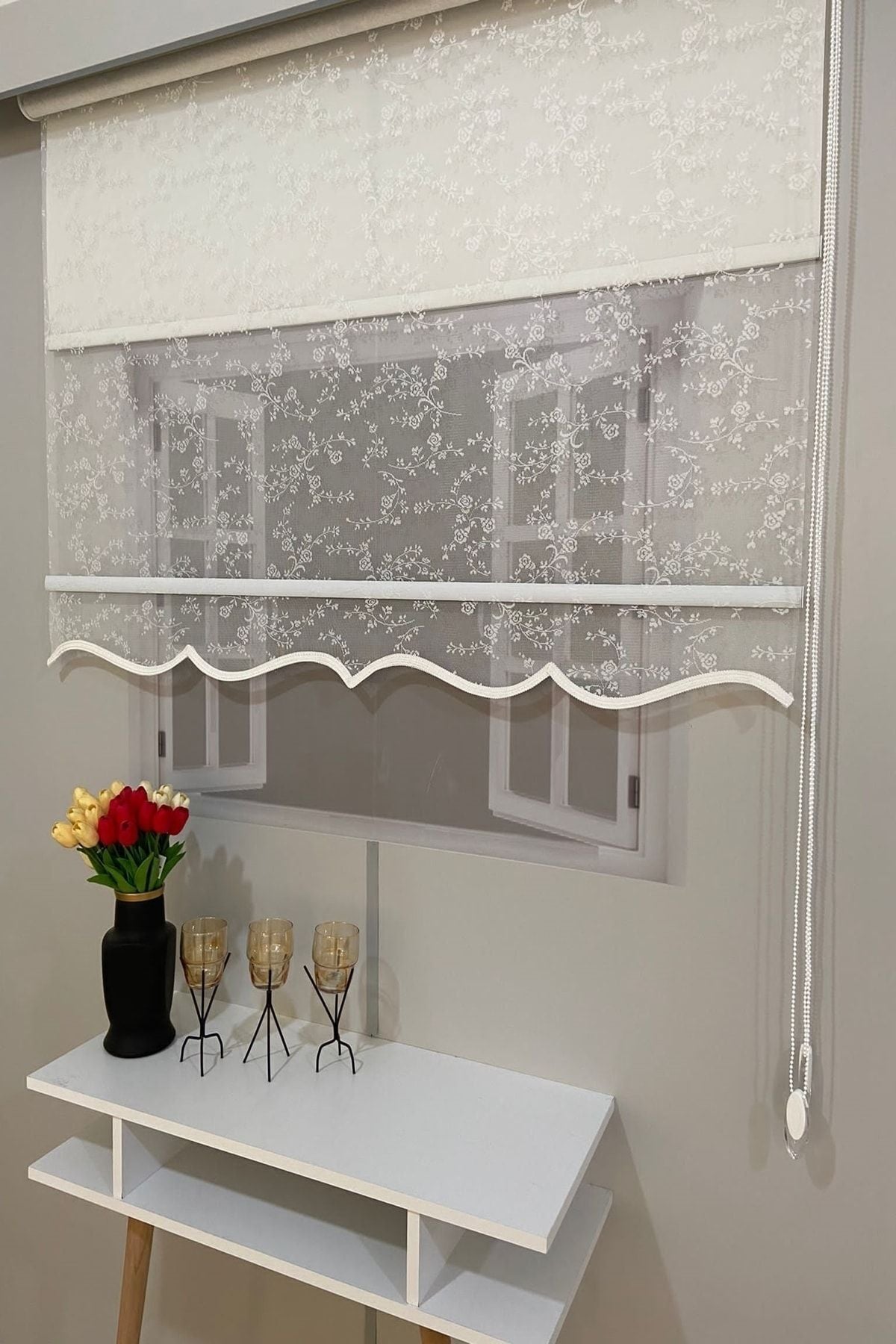 YENİEVİM Double Mechanism Voile and Roller Blind Model - 1 2