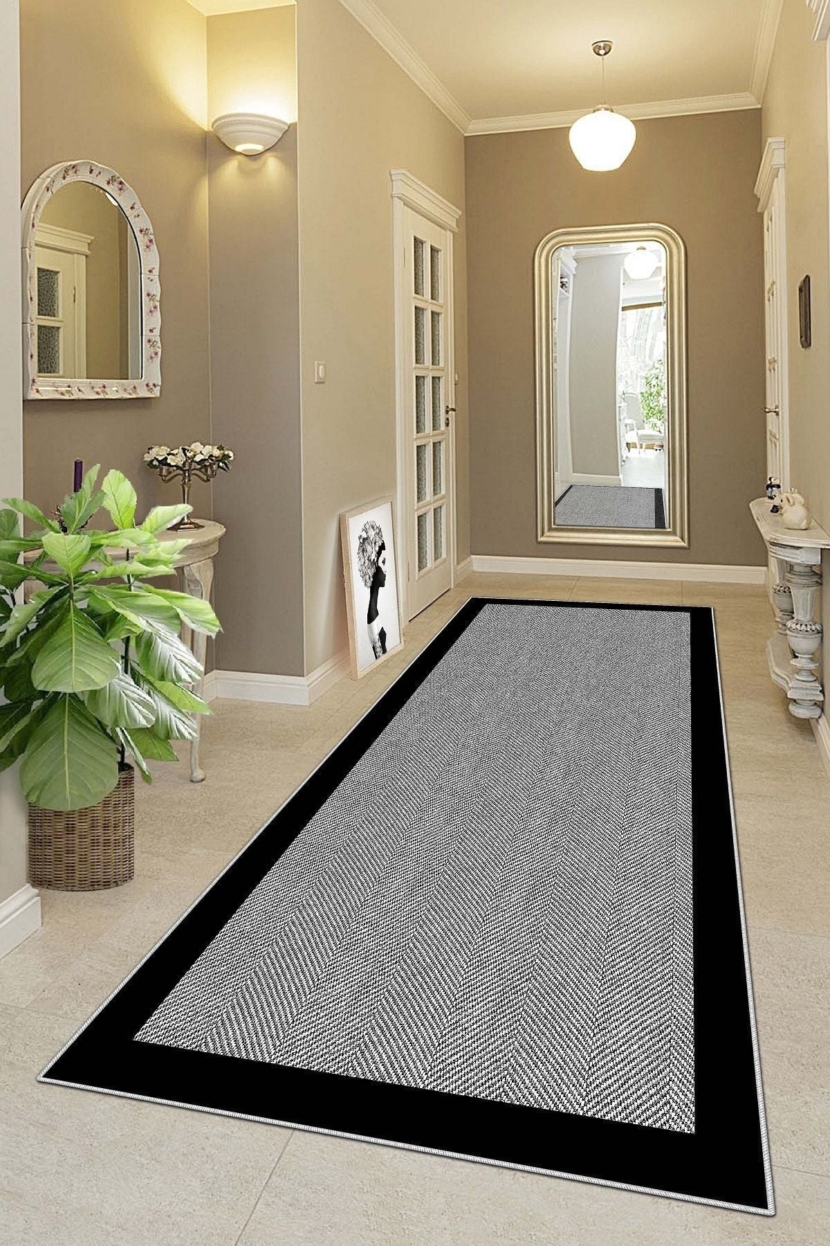 West Home Machine Washable Non-Slip Stain Resistant Modern Runner Rug Kitchen Runner 1