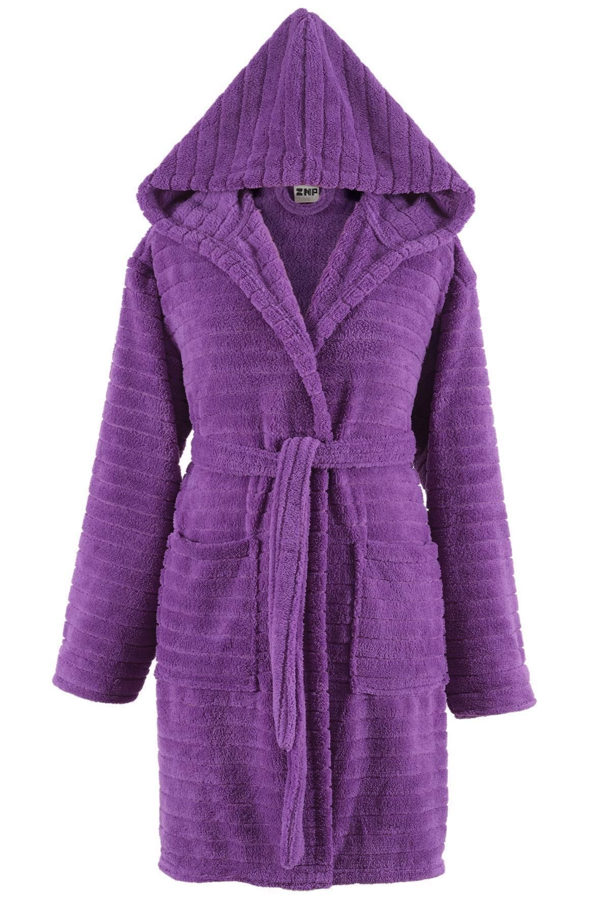 Znp Home Comfy Hooded Wellsoft Plush Bathrobe 1