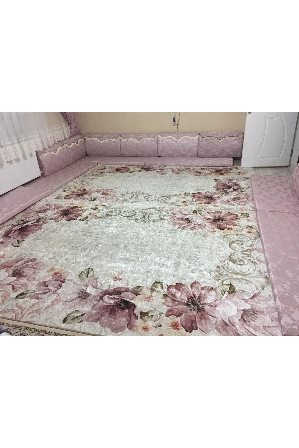 MEKA TEKSTIL Gelincik Model Silk Velvet Elastic Carpet Cover 5