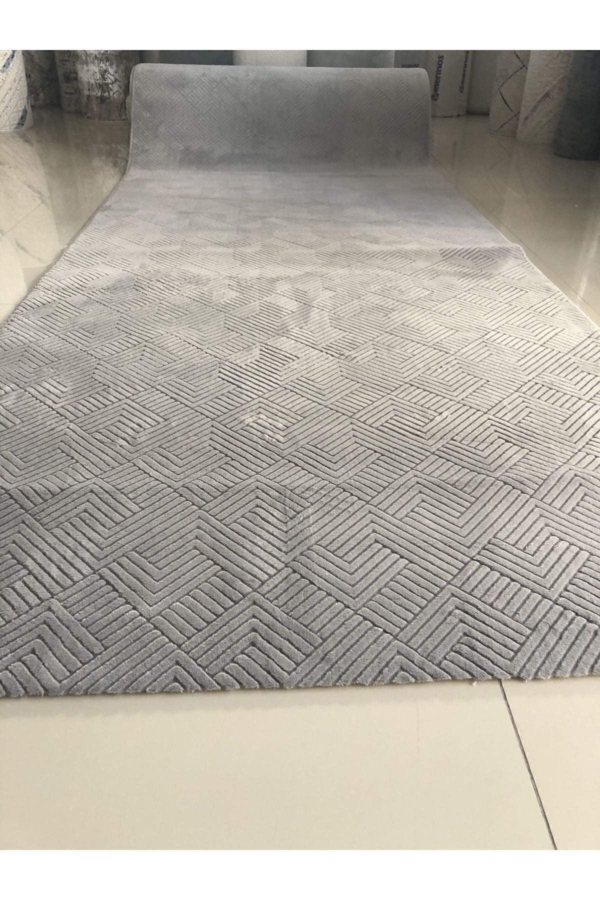 Alya Home Non-Slip Elite Boucle Cut Hallway Kitchen Rug Grey Runner 3