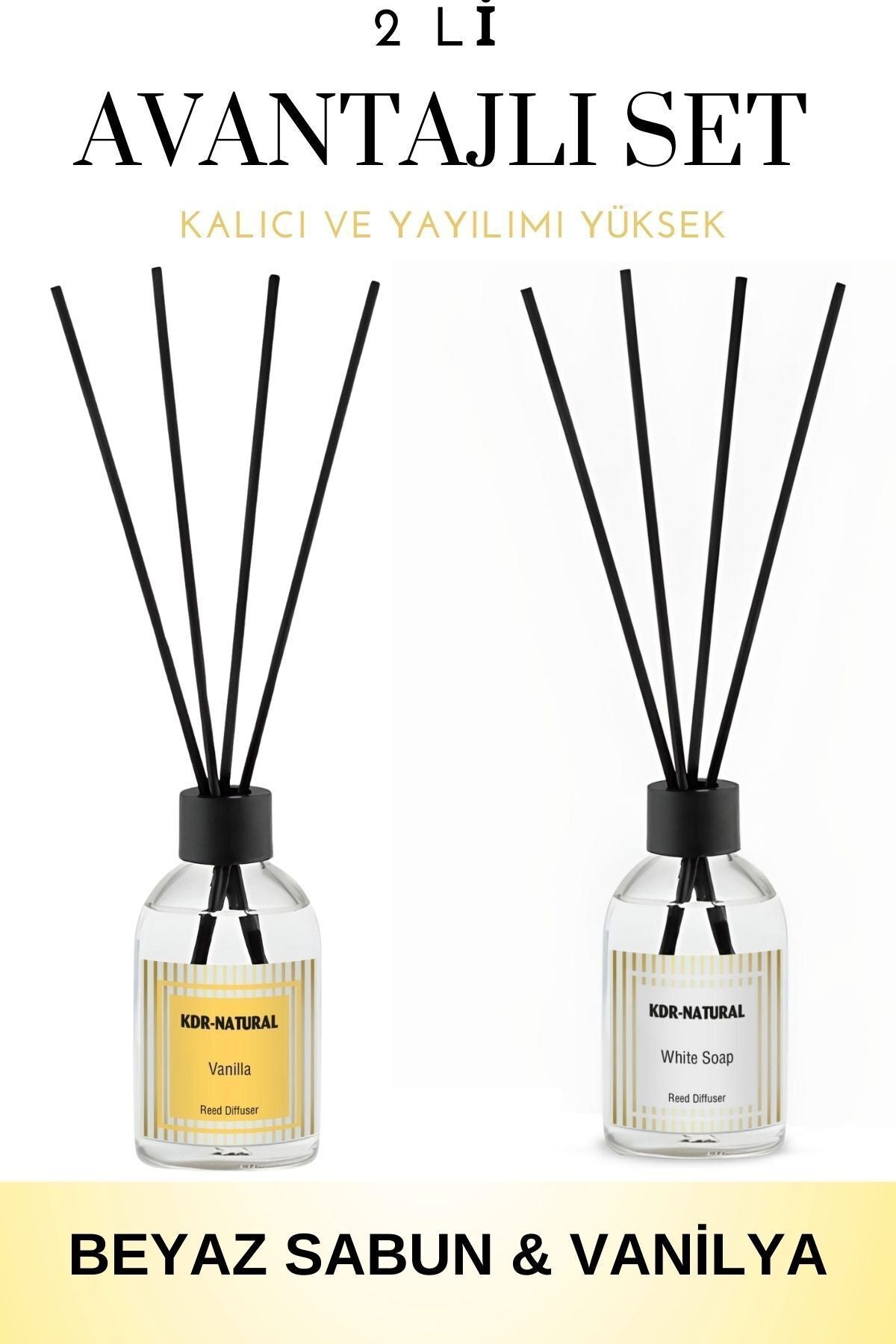 Kdr Natural 2-Piece Advantage Set Reed Diffuser Room Fragrance Essential Oil Bathroom Perfume 2x50ml 1