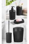 ORSA HOME 207 Striped Pattern Black 5-Piece Bathroom Set 3