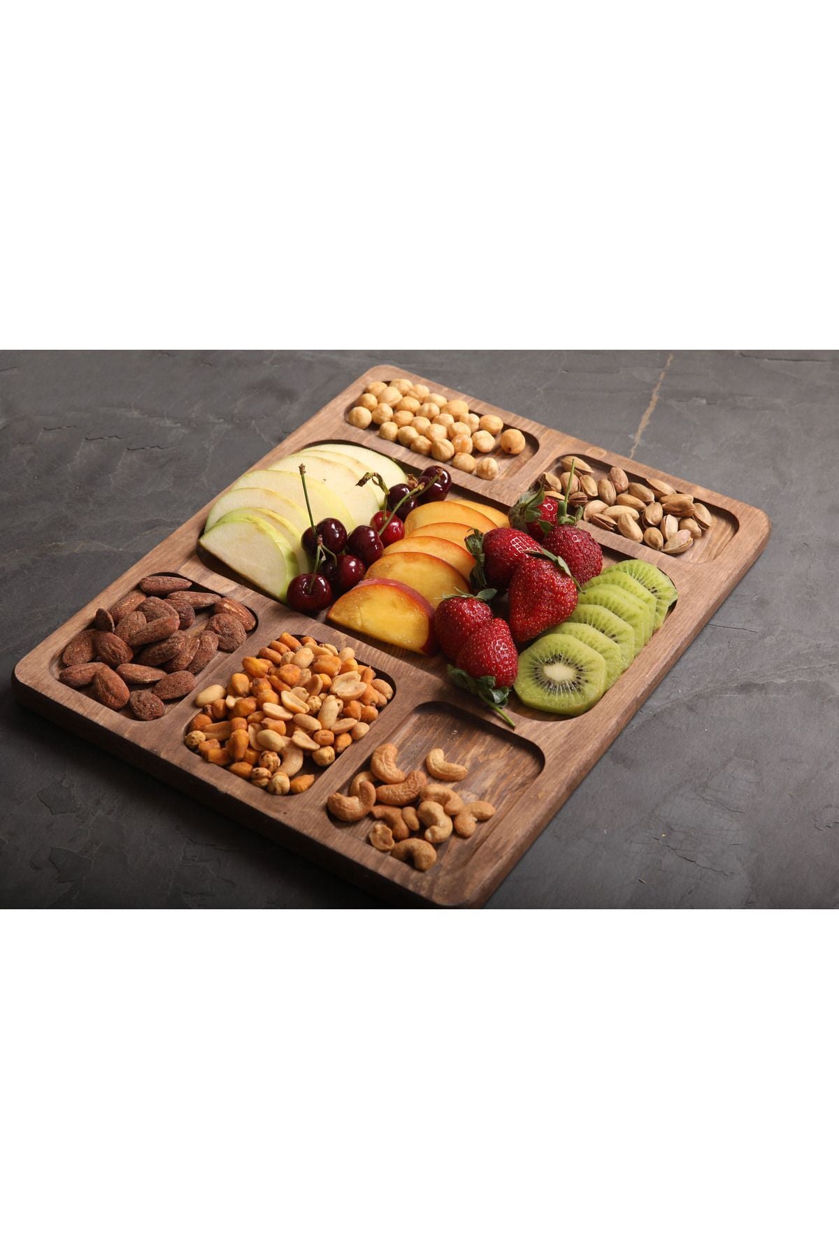 SAMMWOOD Natural Wooden Cheese Serving Plate, Breakfast Plate, Breakfast Tray 5