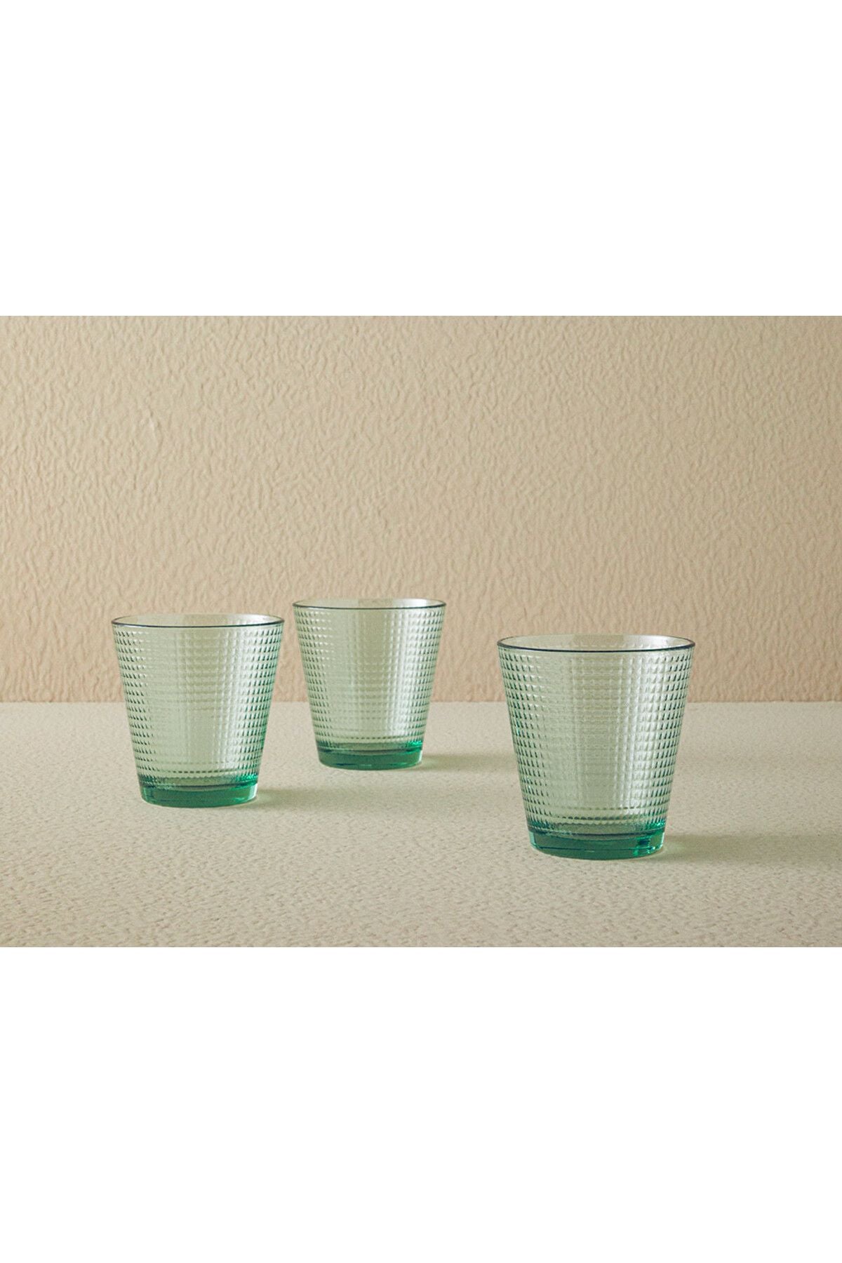 English Home Unique Glass 3-Piece Beverage Glass 250 Ml Green 1