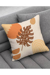 Hayal Dekoratif Bohemian Cream Colored Leaf Patterned 4-Piece Digital Printed Cushion Covers 2