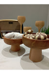 Ayrawood 2-Piece 11.5 cm Wooden Serving Set Coffee Breakfast Fruit Decorative 5