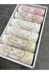 AYHANHOME 6-Piece Lace Satin Embroidered Boxed Bridal 30x50 Kitchen Towel Set 3