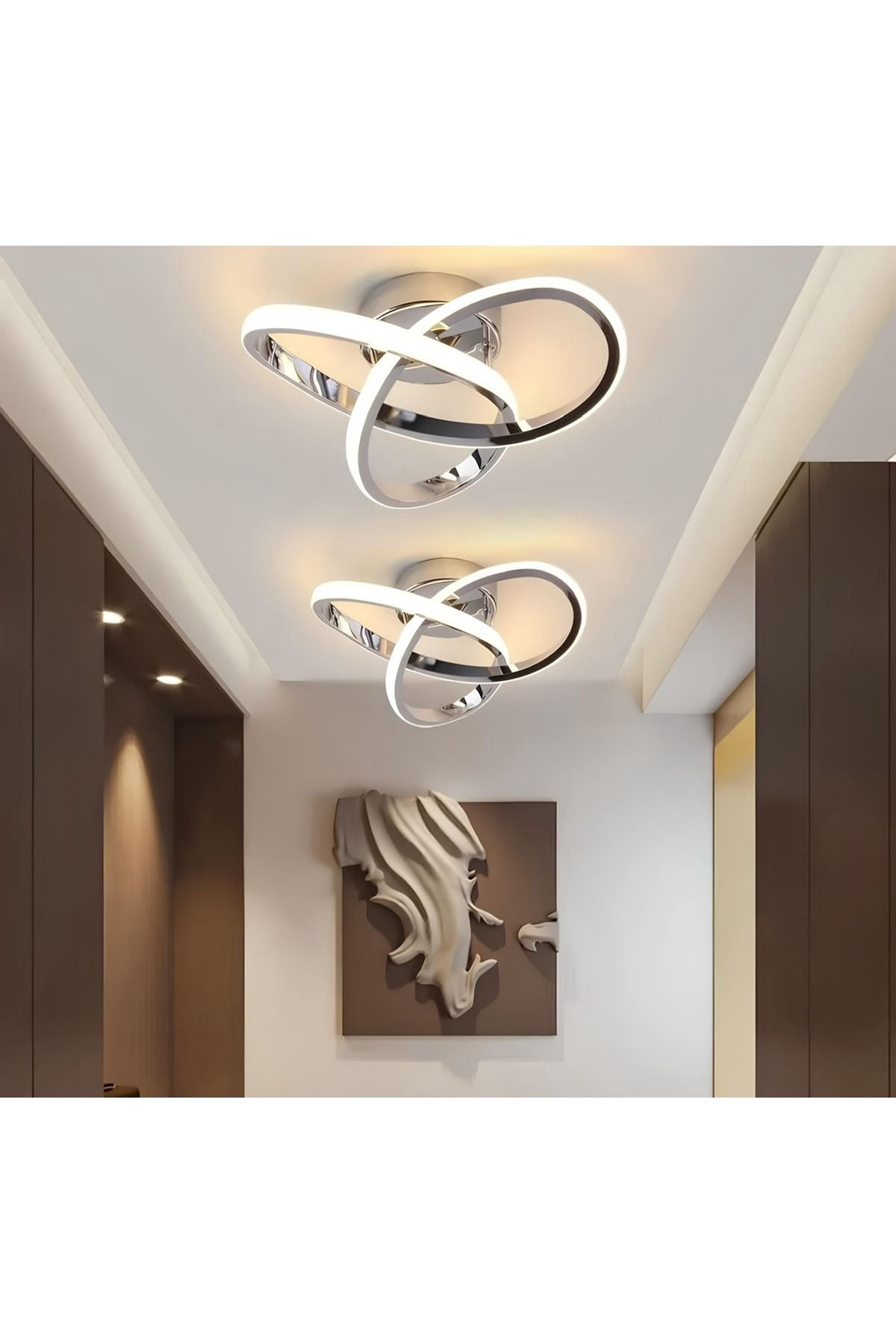 Burenze Modern Plafonyer Ceiling LED Chandelier Living Room Kitchen Set of 2 1