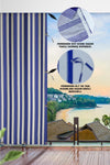 ALTINPAMUK Adjustable Size Lace-Up Balcony Curtain Blue White 2