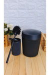 Bazaragel Bathroom Trash Can And Toilet Brush 2-Piece Acrylic Set Black 4