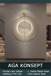 AGA KONSEPT LED Crystal Glass Tiktok 60 cm GOLD, Modern Decorative Pendulum Metal Wall Clock 4