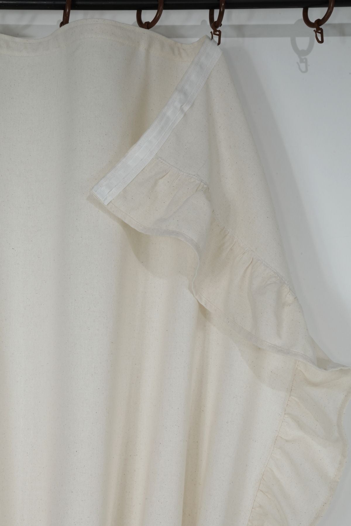 Cotton Maison Natural Cotton Linen Vertical Ruffled Curtain Vintage Double Wing 5