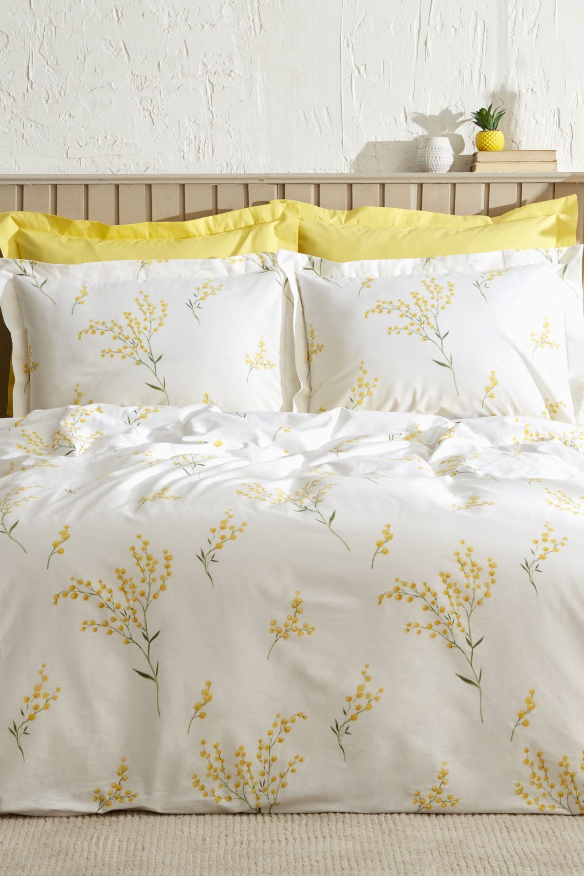 Karaca Home Loretta Yellow 100% Cotton Double Bed Duvet Set 1