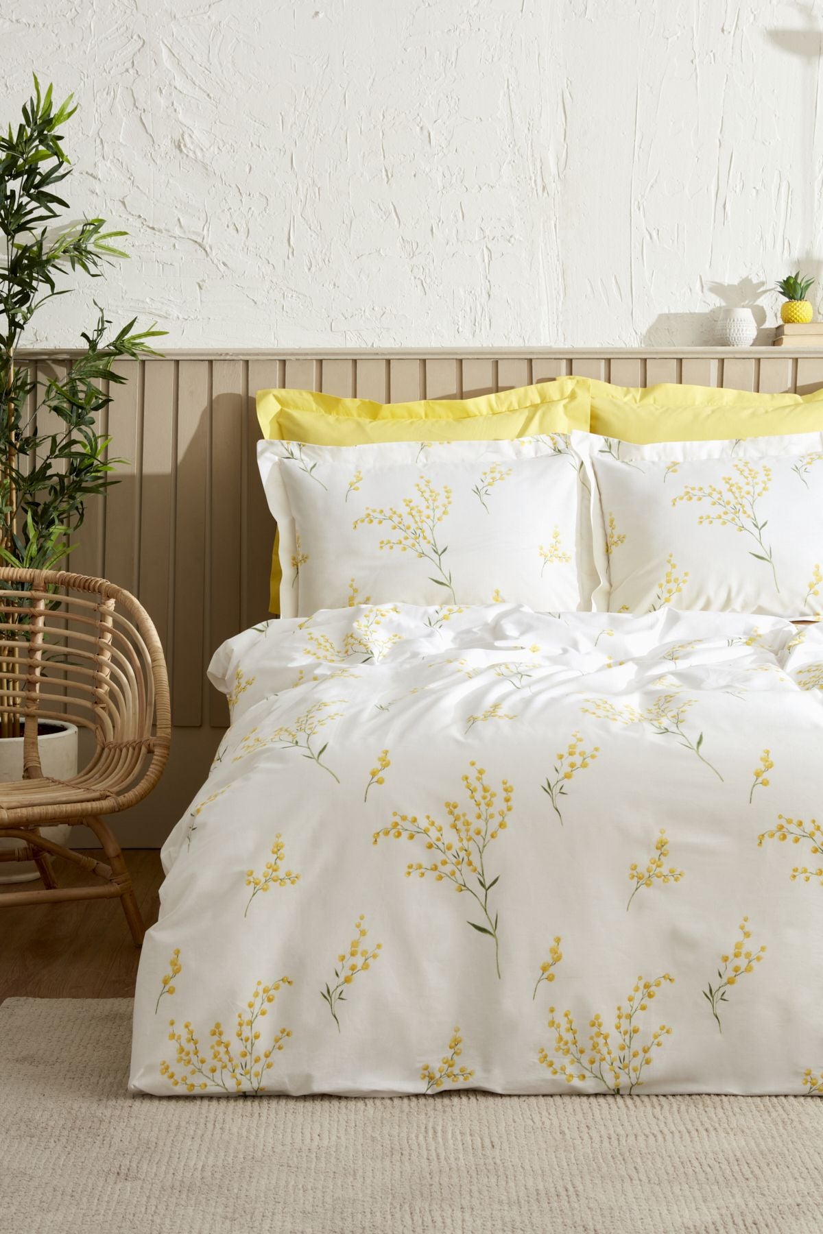 Karaca Home Loretta Yellow 100% Cotton Double Bed Duvet Set 2