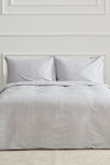 Karaca Home Josef Grey Striped Satin Double Duvet Cover Set 1