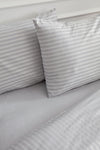 Karaca Home Josef Grey Striped Satin Double Duvet Cover Set 3