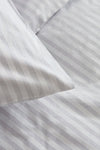 Karaca Home Josef Grey Striped Satin Double Duvet Cover Set 4