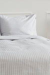 Karaca Home Josef Grey Striped Satin Double Duvet Cover Set 5